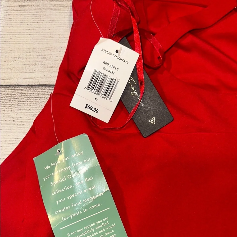 Elegant Red Women's Dress - Picture 3 of 3